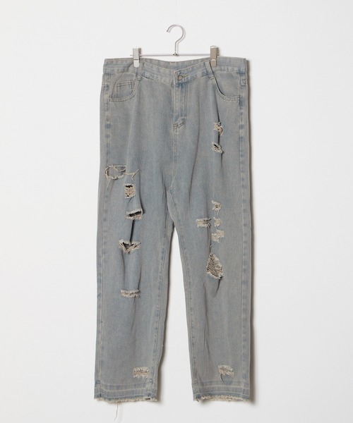 Theater code(シアターコード)の「▲hard crash denim pants / ハード クラッシュ デニムパンツ(デニムパンツ・メンズ・ブルー・3/2)」の2枚目の写真