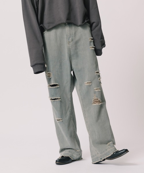 Theater code(シアターコード)の「▲hard crash denim pants / ハード クラッシュ デニムパンツ(デニムパンツ・メンズ・ブルー・3/2)」の15枚目の写真
