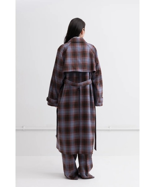 TARO HORIUCHI（タロウ ホリウチ）の「Wide Trench Coat（トレンチコート・レディース・チェック・0）」の4枚目の写真