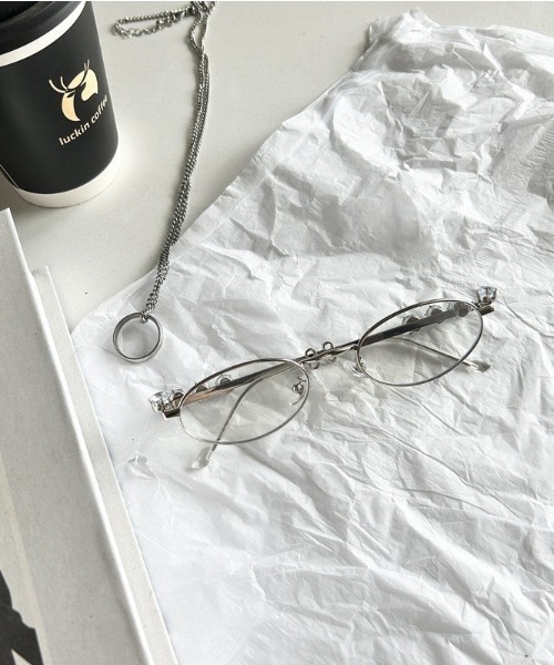 VIBGYOR（ヴィブジョー）の「【LAMPOON】ビジューメガネ（メガネ・レディース・ゴールド/シルバー・FREE）」の5枚目の写真