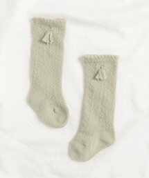 透かし編みベビーハイソックス
