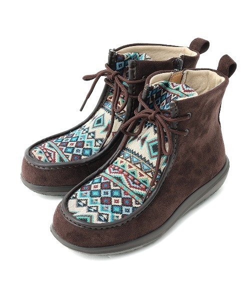 チチカカ（チチカカ）の「キカファブリックモカシンブーツ（ブーツ・レディース・ダークブラウン/キャメル・MEDIUM/LARGE）」の3枚目の写真