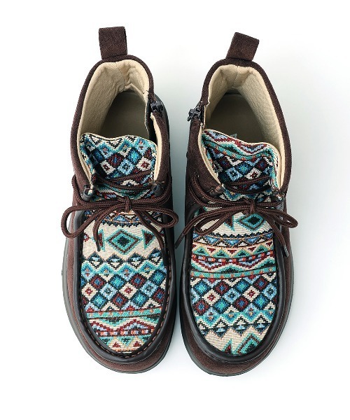 チチカカ（チチカカ）の「キカファブリックモカシンブーツ（ブーツ・レディース・ダークブラウン/キャメル・MEDIUM/LARGE）」の10枚目の写真