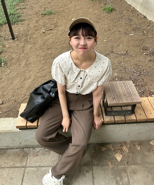 Cham.（チャム）の「さくらんぼ柄ビッグカラーブラウス（シャツ/ブラウス・レディース・ネイビー/ブラウン・F）」の17枚目の写真