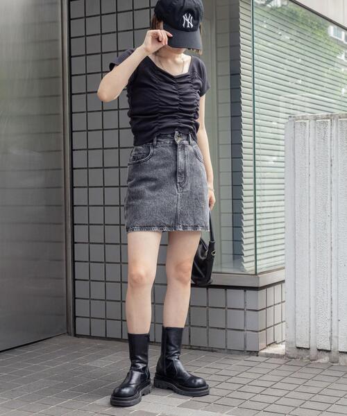 WEGO(ウィゴー)の「WEGO/2WAYシャーリングオフショルT(Tシャツ/カットソー・レディース・ブラック/ホワイト・FREE)」の19枚目の写真