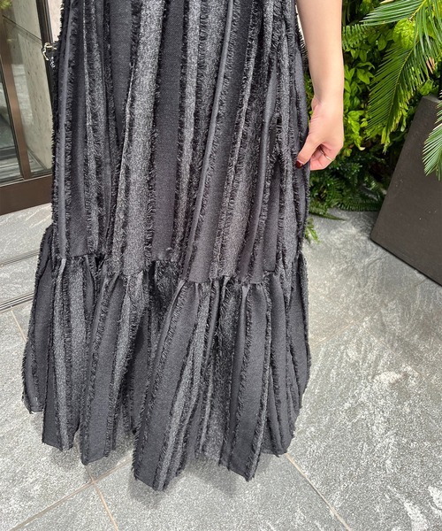 anuans（アニュアンス）の「ジャガードティアードワンピース（ワンピース・レディース・ライトベージュ/ブラック・MEDIUM/SMALL）」の17枚目の写真