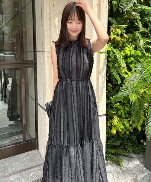 anuans（アニュアンス）の「ジャガードティアードワンピース（ワンピース・レディース・ライトベージュ/ブラック・MEDIUM/SMALL）」の21枚目の写真