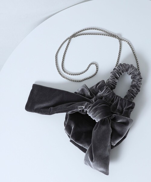 Firsthand（ファーストハンド）の「Firsthand/ファーストハンド 2wayベロアリボンバッグ / ハンドルバッグ / ショルダーバッグ（ショルダーバッグ・レディース・ピンク/グレー/ブラック・ONE SIZE）」の4枚目の写真