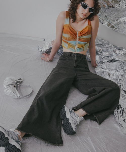 Solace(ソレイス)の「ブラックワイドデニムパンツ(デニムパンツ・レディース・ブラック・SMALL/FREE)」の12枚目の写真