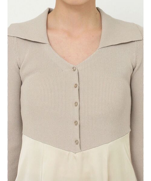 LAGUNAMOON（ラグナムーン）の「カラーニットドッキングナローワンピース（ワンピース・レディース・ブラック/チャコールグレー/ベージュ・MEDIUM/SMALL）」の17枚目の写真