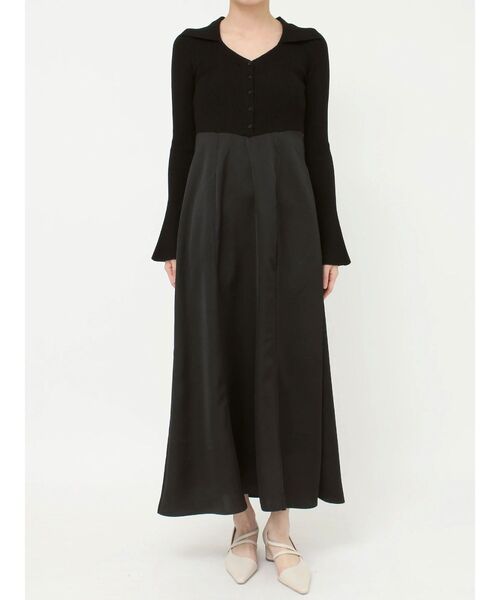 LAGUNAMOON（ラグナムーン）の「カラーニットドッキングナローワンピース（ワンピース・レディース・ブラック/チャコールグレー/ベージュ・MEDIUM/SMALL）」の8枚目の写真