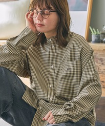 MONO-MART LADY'S | アソートナンバリング刺繍 バンドカラー ビッグシャツ(シャツ/ブラウス)