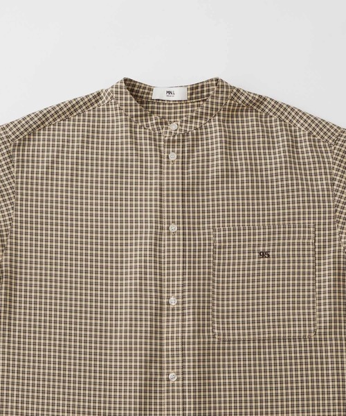 MONO-MART LADY'S（モノマートレディース）の「アソートナンバリング刺繍 バンドカラー ビッグシャツ（シャツ/ブラウス・レディース・ブラック系/ベージュ系/ホワイト/グレー系/ネイビー系・FREE）」の14枚目の写真