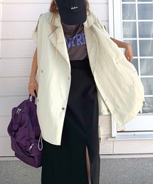 Q | ナイロンオーバーサイズジレ(ベスト)