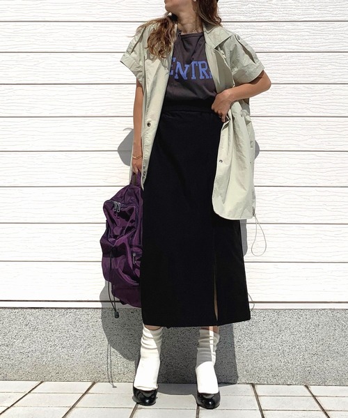 Q（キュー）の「ナイロンオーバーサイズジレ（ベスト・レディース・アイボリー/ブラック・MEDIUM）」の20枚目の写真