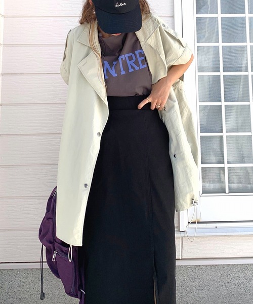 Q（キュー）の「ナイロンオーバーサイズジレ（ベスト・レディース・アイボリー/ブラック・MEDIUM）」の15枚目の写真