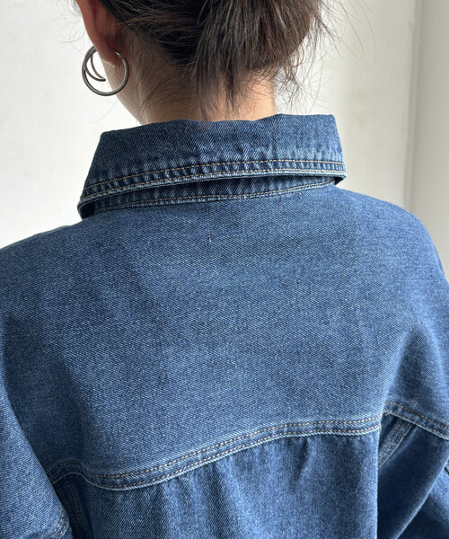DouDou(ドゥドゥ)の「【WEB限定】ドルマンデニムジャケット(デニムジャケット・レディース・インディゴブルー・FREE)」の8枚目の写真