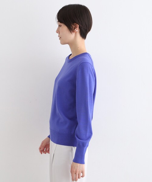 ★美品◆イエナ◆ エクストラファインメリノリブ クルーネックニットプルオーバー IENA（イエナ）の「エクストラファインメリノリブ クルーネック