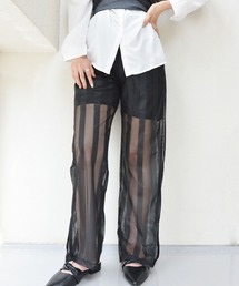 styiro（スタイロ）の「シアーストライプワイドパンツ（スラックス）」