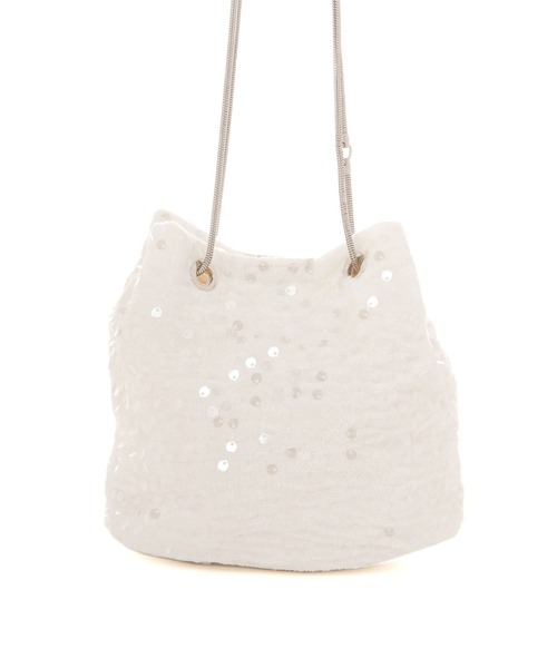 LAKOLE（ラコレ）の「スパンコール巾着ショルダーバッグ / 129909（ショルダーバッグ・レディース・グレー/ホワイト/ベージュ・FREE）」の15枚目の写真