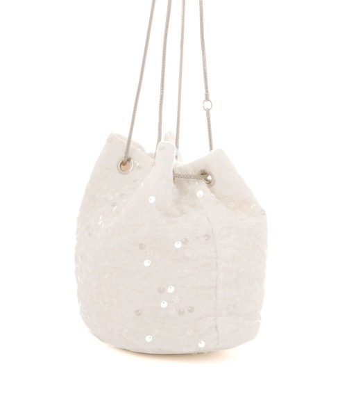 LAKOLE（ラコレ）の「スパンコール巾着ショルダーバッグ / 129909（ショルダーバッグ・レディース・グレー/ホワイト/ベージュ・FREE）」の14枚目の写真