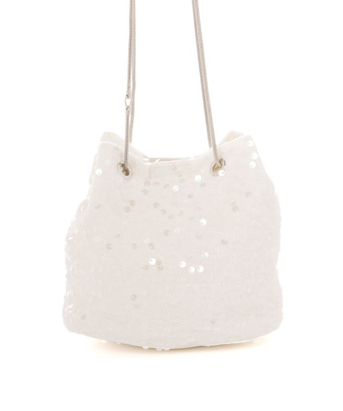 LAKOLE（ラコレ）の「スパンコール巾着ショルダーバッグ / 129909（ショルダーバッグ・レディース・グレー/ホワイト/ベージュ・FREE）」の13枚目の写真