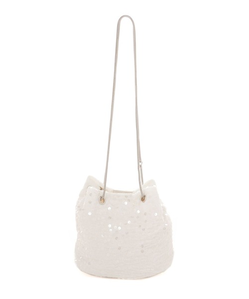 LAKOLE（ラコレ）の「スパンコール巾着ショルダーバッグ / 129909（ショルダーバッグ・レディース・グレー/ホワイト/ベージュ・FREE）」の19枚目の写真