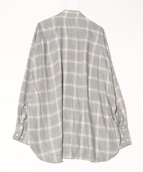Toironier(トワロニエ)の「Toironier/トワロニエ/CHECK LOOSE SHIRT(シャツ/ブラウス・メンズ・アイボリー/グレー・F)」の3枚目の写真