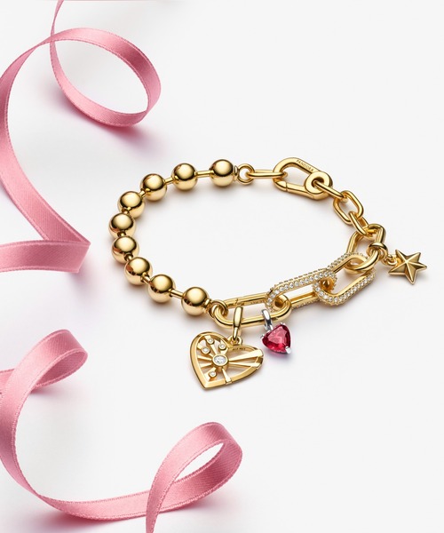 pandora パンドラ　ハート 14k  パヴェ　チャーム ブロークンハート ミニ ダングル チャーム（チャーム）｜Pandora