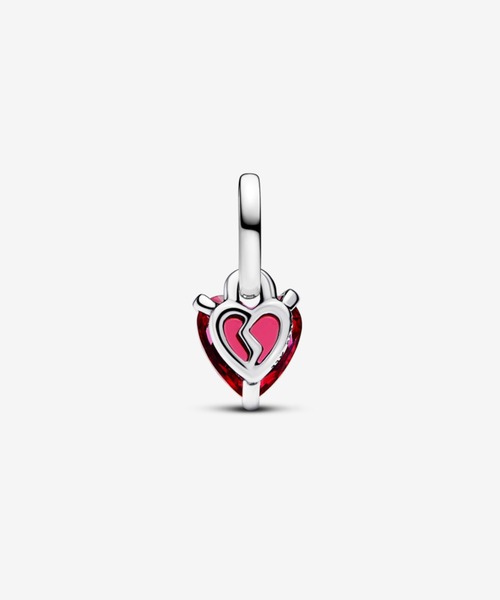 日本未入荷◆PANDORA◆刻印可☆ハートダングルチャーム/ゴールド Two-tone Twistable Heart Padlock Double Dangle Charm