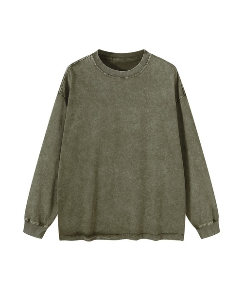 HOOK(フック)の「HOOK -select- ベーシックウォッシュロンTEE(Tシャツ/カットソー・メンズ・オリーブ/ブラウン/グレー/ブラック・XL/L/M)」の17枚目の写真
