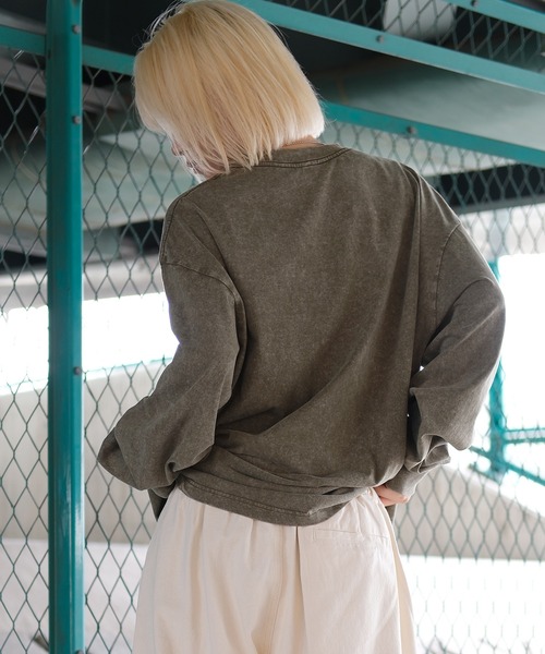 HOOK(フック)の「HOOK -select- ベーシックウォッシュロンTEE(Tシャツ/カットソー・メンズ・オリーブ/ブラウン/グレー/ブラック・XL/L/M)」の19枚目の写真