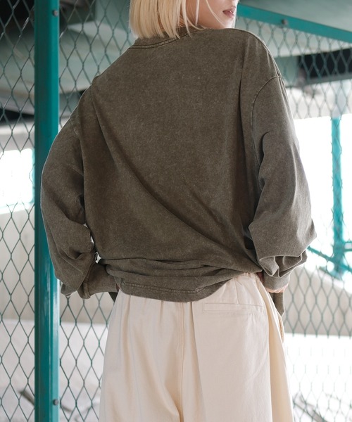 HOOK(フック)の「HOOK -select- ベーシックウォッシュロンTEE(Tシャツ/カットソー・メンズ・オリーブ/ブラウン/グレー/ブラック・XL/L/M)」の20枚目の写真