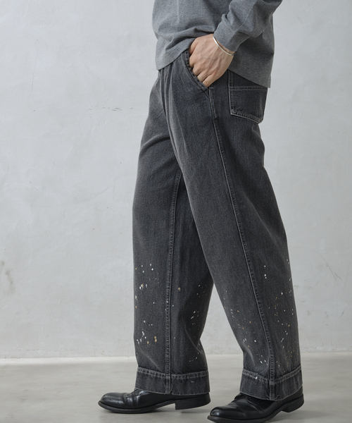 JOURNAL STANDARD relume（ジャーナルスタンダード　レリューム）の「プロセシングデニム ワイドワークパンツ（デニムパンツ・メンズ・コバルトブルー/ブラックミックス・MEDIUM/LARGE）」の11枚目の写真