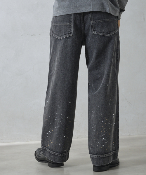 JOURNAL STANDARD relume（ジャーナルスタンダード　レリューム）の「プロセシングデニム ワイドワークパンツ（デニムパンツ・メンズ・コバルトブルー/ブラックミックス・MEDIUM/LARGE）」の9枚目の写真
