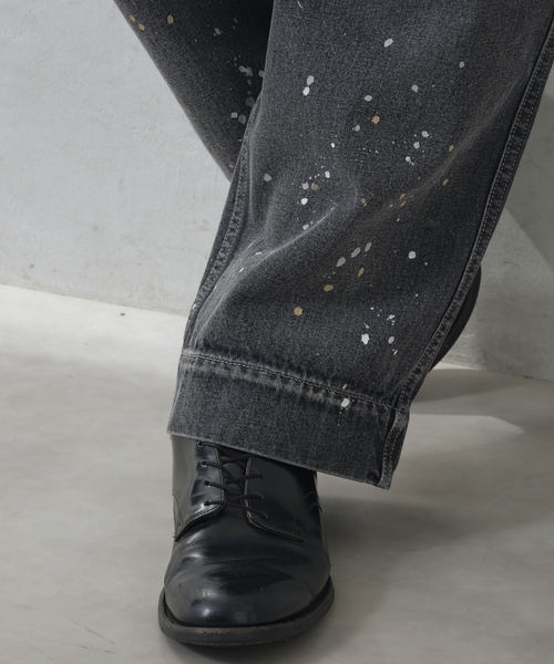 JOURNAL STANDARD relume（ジャーナルスタンダード　レリューム）の「プロセシングデニム ワイドワークパンツ（デニムパンツ・メンズ・コバルトブルー/ブラックミックス・MEDIUM/LARGE）」の7枚目の写真