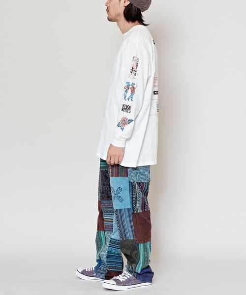 チャイハネ（チャイハネ）の「【チャイハネ】ソルッティMEN'S長袖Tシャツ（Tシャツ/カットソー・メンズ・パープル/ホワイト/ブラック・FREE）」の7枚目の写真
