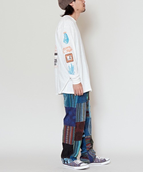 チャイハネ（チャイハネ）の「【チャイハネ】ソルッティMEN'S長袖Tシャツ（Tシャツ/カットソー・メンズ・パープル/ホワイト/ブラック・FREE）」の8枚目の写真