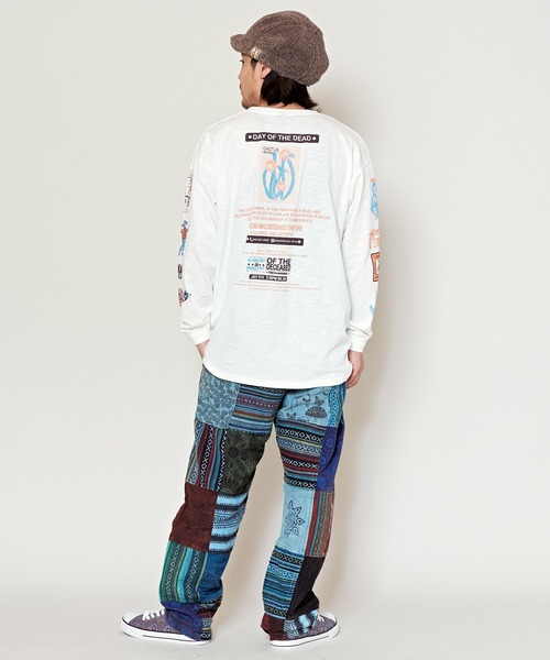 チャイハネ（チャイハネ）の「【チャイハネ】ソルッティMEN'S長袖Tシャツ（Tシャツ/カットソー・メンズ・パープル/ホワイト/ブラック・FREE）」の9枚目の写真