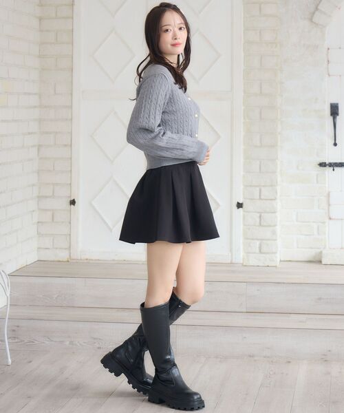 ems excite(エムズエキサイト)の「ケーブルNTカーデ(カーディガン/ボレロ・レディース・ダークブルー/ナチュラル/ダークグレー/レッド・FREE)」の8枚目の写真