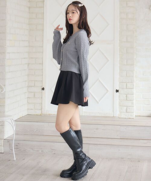 ems excite(エムズエキサイト)の「ケーブルNTカーデ(カーディガン/ボレロ・レディース・ダークブルー/ナチュラル/ダークグレー/レッド・FREE)」の9枚目の写真