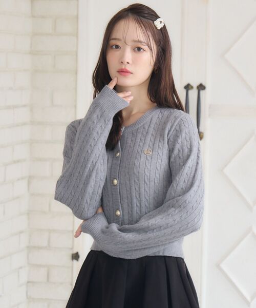 ems excite(エムズエキサイト)の「ケーブルNTカーデ(カーディガン/ボレロ・レディース・ダークブルー/ナチュラル/ダークグレー/レッド・FREE)」の11枚目の写真