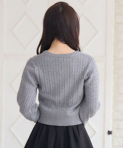 ems excite(エムズエキサイト)の「ケーブルNTカーデ(カーディガン/ボレロ・レディース・ダークブルー/ナチュラル/ダークグレー/レッド・FREE)」の14枚目の写真