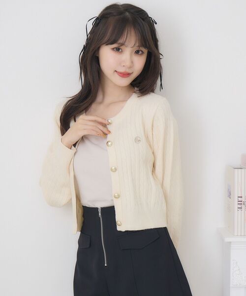 ems excite(エムズエキサイト)の「ケーブルNTカーデ(カーディガン/ボレロ・レディース・ダークブルー/ナチュラル/ダークグレー/レッド・FREE)」の20枚目の写真