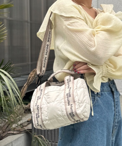 CIAOPANIC TYPY（チャオパニックティピー）の「新色登場！！【MumME】ジャガードテープキルティングミニボストンショルダー（ショルダーバッグ・レディース・ブラック/グレー/オフホワイト/シルバー/ホワイト・ONE SIZE）」の3枚目の写真