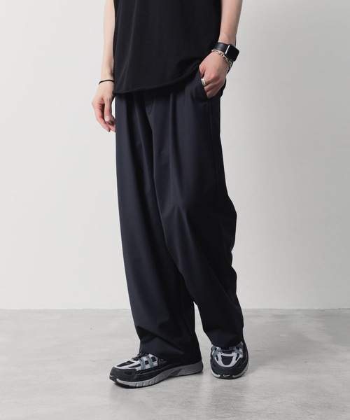 2/80 PE/WO ストレッチトロ 1タックトラウザーズ / 2/80 PE/WO STRETCH