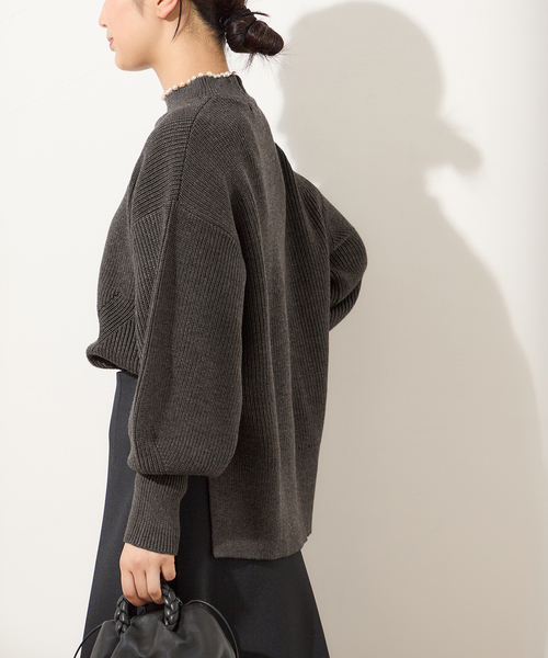 JOURNAL STANDARD - 【2023AW】L&#39;ESSAGE パールツキ畦プルオーバー ニット グレー journal standard L'essage（ジャーナルスタンダードレサージュ