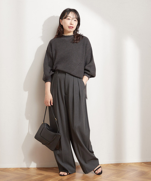 JOURNAL STANDARD - 【2023AW】L'ESSAGE パールツキ畦プルオーバー ニット グレー journal standard L'essage（ジャーナルスタンダードレサージュ