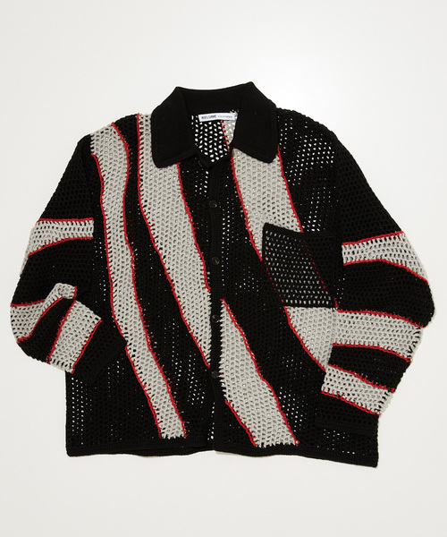 JOURNAL STANDARD relume（ジャーナルスタンダード　レリューム）の「CALIFORNIA クロシェアミ ニットカーディガン（カーディガン/ボレロ・メンズ・ブラック/ネイビー/ブラウン・MEDIUM/LARGE）」の2枚目の写真