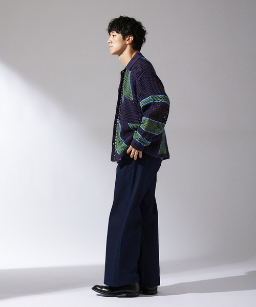 JOURNAL STANDARD relume（ジャーナルスタンダード　レリューム）の「CALIFORNIA クロシェアミ ニットカーディガン（カーディガン/ボレロ・メンズ・ブラック/ネイビー/ブラウン・MEDIUM/LARGE）」の7枚目の写真